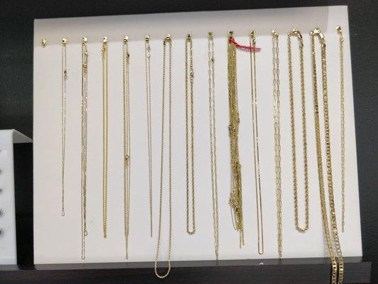 Gold necklaces