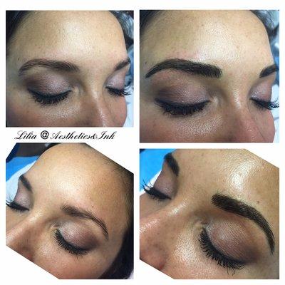 Micro blading brows procedure