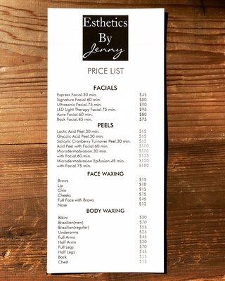 Price list