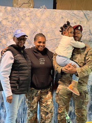 Methodist Services' Educare Grandparent & Parents celebrate the reunification of their family, after the Father's active military service.