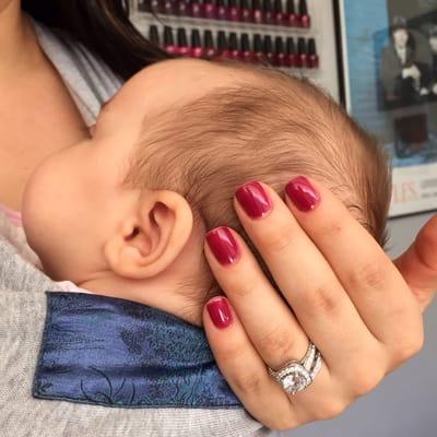 Gel Polish manicure in "Miami Beet" -so sweet!