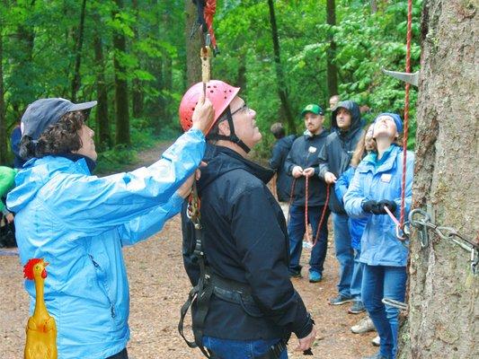 Leadership Newberg on the Challenge Course at Camp Tilikum.