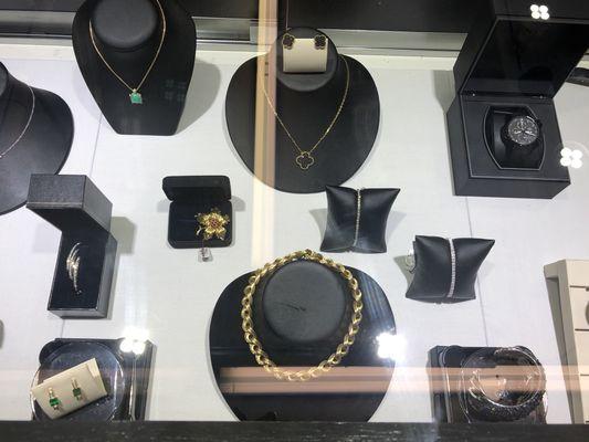 We have an assortment of high end jewelry, from bracelets to earrings and everything in between!