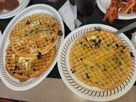 Excellent blueberry waffles.