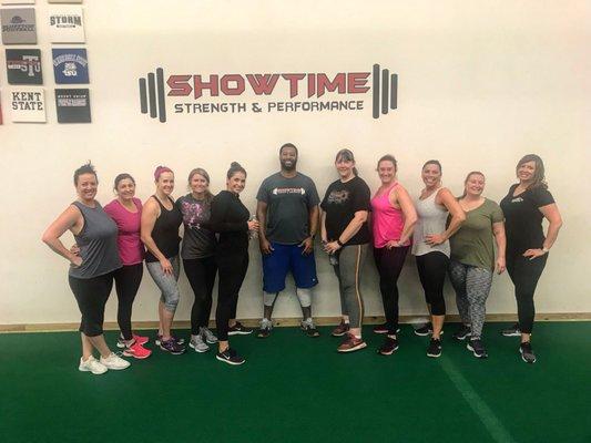 Adult bootcamp with the lovely ladies and Coach John