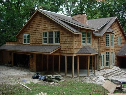 added room addition and garage to existing home