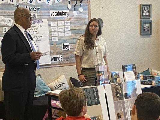 Bruce Thompson and Bethany Edgel Zoo presentation at Alexander Dawson School Las Vegas