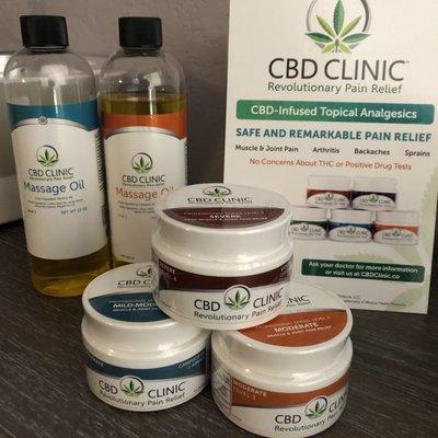 CBD Clinic massage oil used in the CBD Massage. NO THC and NON-Psychoactive.