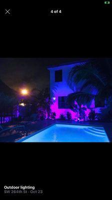 We installed pool lighting and landscaping lighting to residential properties.