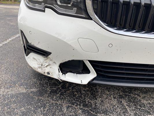 The damage, the entire bumper needed