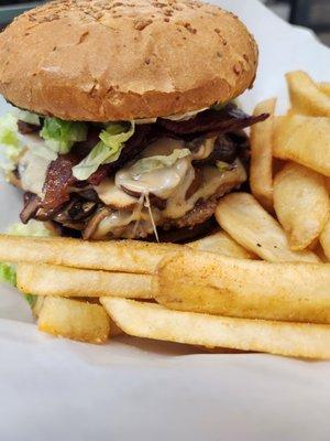 Mushroom Swiss Bacon Burger