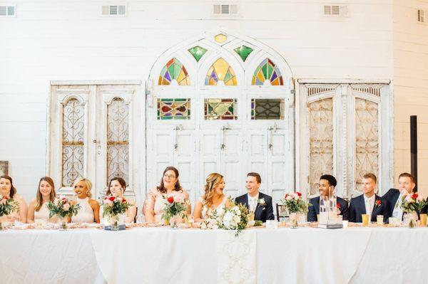 The wedding party table!  Ashton Rail Photography