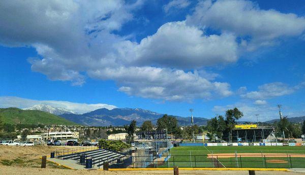 Yucaipa High School California under beautiful spring time skies!