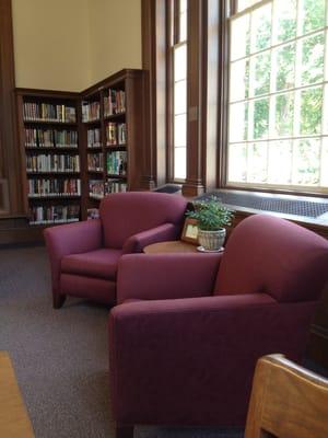 Comfy chairs, natural light.