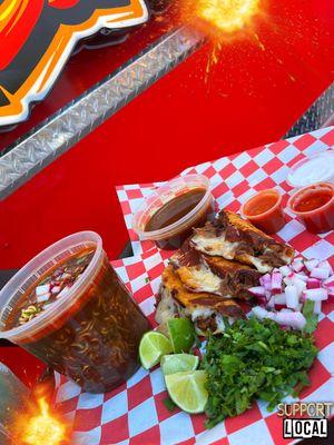 Bomba ramen and bomba queso tacos