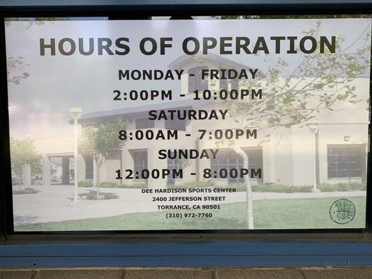 Hours of Operation