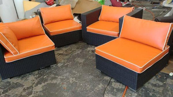 Patio furniture Reupholstered