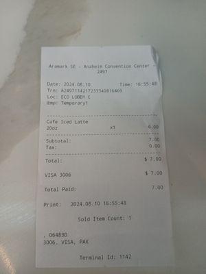 Reciepts of the incident - this is a scummy for those who have dietary restrictions and don't speak EFL.