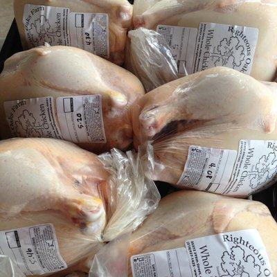 Pastured, non-gmo and soy free chicken. Order in the spring and summer and we'll raise what you need.