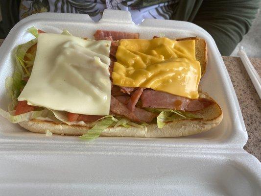 Ham and cheese sandwhich