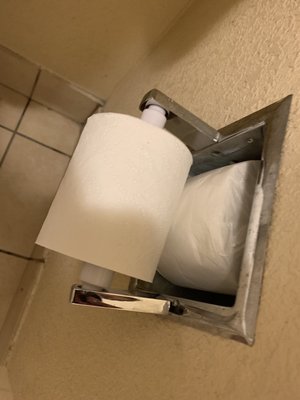 Damaged toilet paper holder