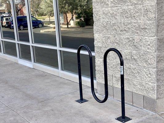 Bike Rack (A bit too close to the wall for really secure locking)