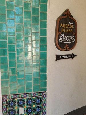 Tile work accent to passageway.