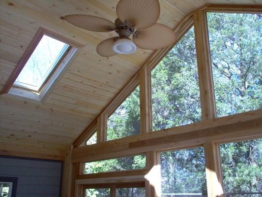 Archadeck Screened room with ceiling fan and skylights in Springboro Ohio 45066