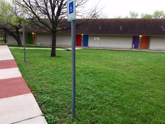 Different color doors for classrooms...