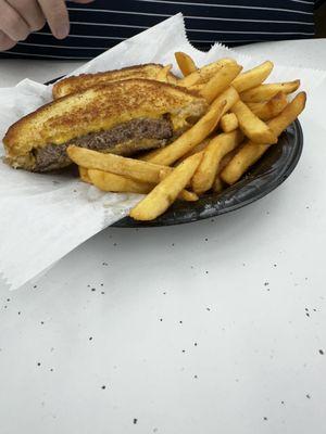 Patty melt and fries!  Thursday special, husband's favorite!