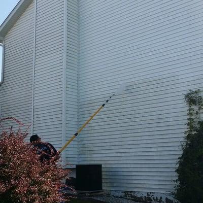 If anyone wants to pressure wash their house, please let us know? As you can see, we do a great job!