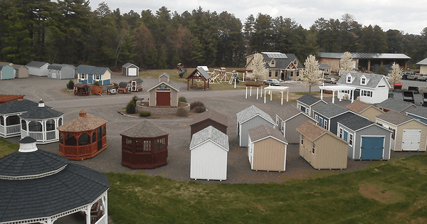 Aerial view of Hometown Structures lot