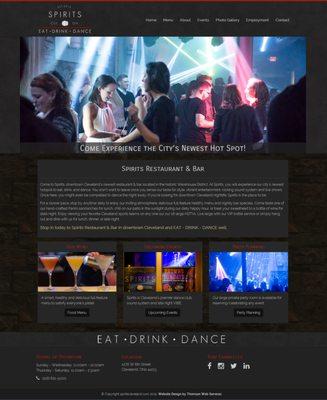 Spirits Cleveland web design project