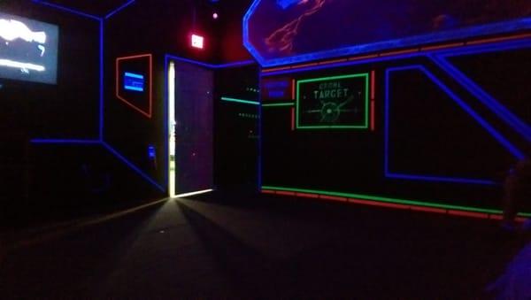 Laser tag waiting area