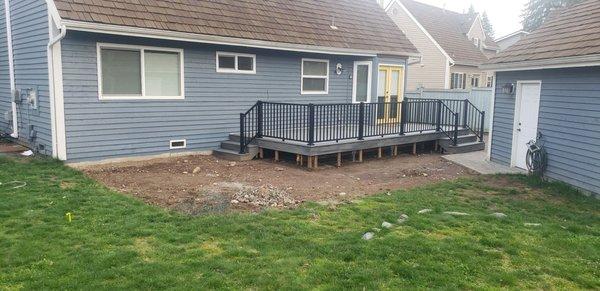 Our new downsized deck with Trex material.