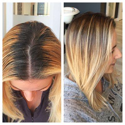 Color Correction. A MUCH more blended blonde!