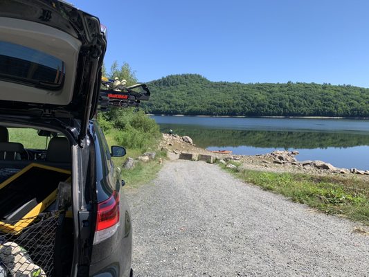 2020-Jul-18: Found a significantly lower Reservoir.  Another couple fishing said the Spillway was getting some annual care.