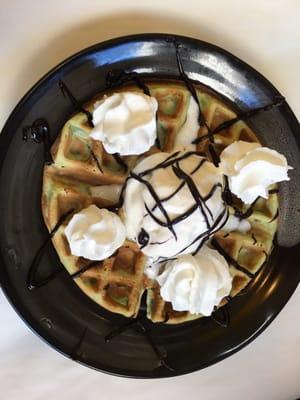 Coconut waffle with mitchell ice cream :)