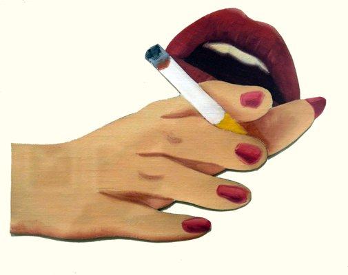 Tom Wesselmann; Study, Hand and Mouth; 1973; oil on canvas on ragboard