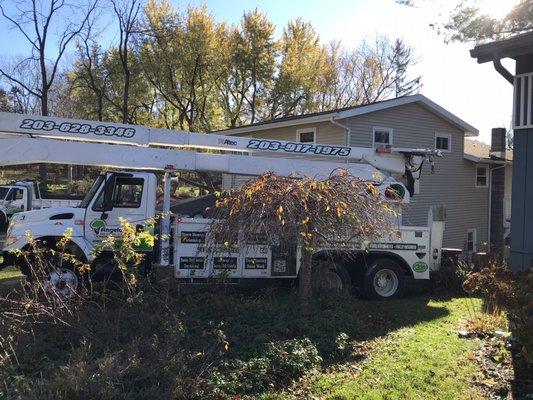 Squeezed into tight quarters with close attention on water mains, septic, etc.