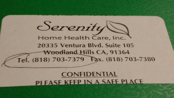 Serenity Home Health Care Inc