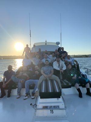 Group picture on the boat.