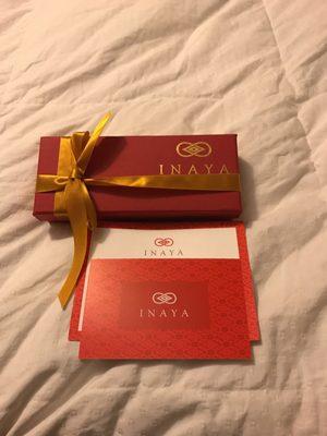 Inayajewelry.com packaging. This was for a necklace.