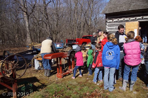 Hands-on displays of antique farm machines