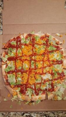 Italian sausage taco pizza....the best!