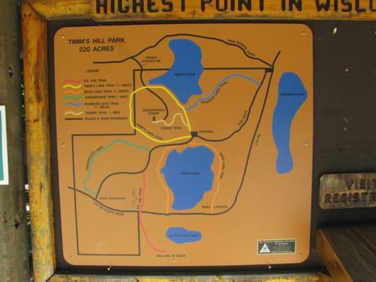 This map is located in a kiosk in the parking area.