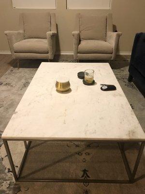 HEAVY Marble table! I love the quality.