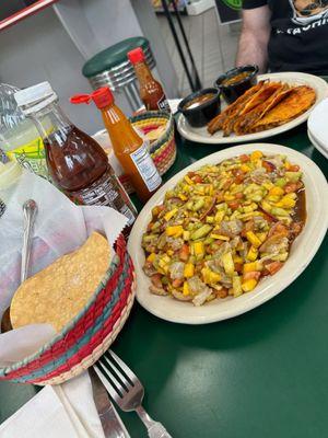 The tostadas for the ceviche were fresh and warm!