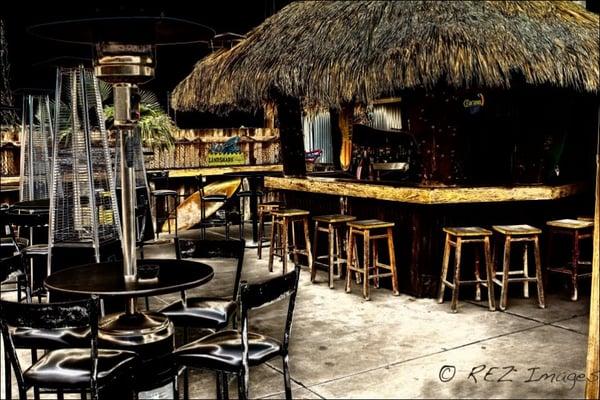 The outdoor palapa bar.