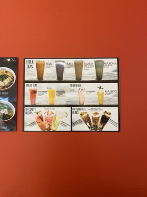 Drink menu